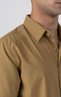 TAILORAEDGE Easy Iron Office Stretch Shirt In Yellow