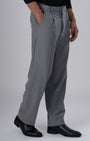 TAILORAEDGE Easy Iron Pinstriped Relaxed Trousers In Grey