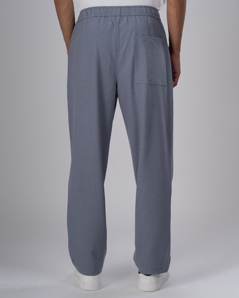 TAILORAEDGE Easy Iron Striped Flexiwaist Relaxed Trouser In Blue