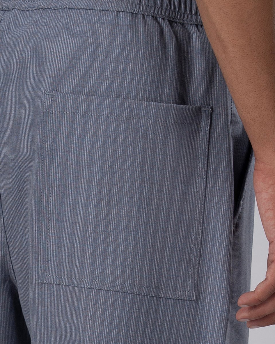 TAILORAEDGE Easy Iron Striped Flexiwaist Relaxed Trouser In Blue