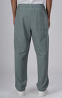 TAILORAEDGE Easy Iron Striped Flexiwaist Relaxed Trouser In Green