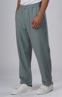 TAILORAEDGE Easy Iron Striped Flexiwaist Relaxed Trouser In Green