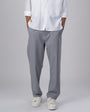 TAILORAEDGE Easy Iron Striped Flexiwaist Relaxed Trouser In Light Blue