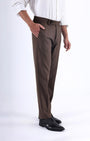 TAILORAEDGE Easy Iron Striped Formal Pants In Brown