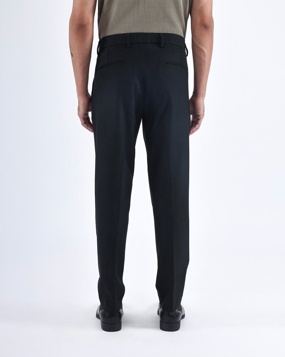 TAILORAEDGE Easy Iron Striped Formal Pants In Green