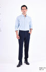 TAILORAEDGE Easy Iron Striped Formal Pants In Navy
