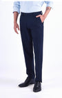 TAILORAEDGE Easy Iron Striped Formal Pants In Navy