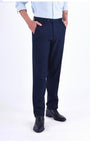 TAILORAEDGE Easy Iron Striped Formal Pants In Navy
