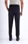 TAILORAEDGE Easy Iron Striped Formal Pants In Wine