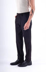 TAILORAEDGE Easy Iron Striped Formal Pants In Wine