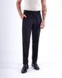 TAILORAEDGE Easy Iron Striped Formal Pants In Wine