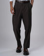 TAILORAEDGE Easy Iron Striped Relaxed Trousers In Brown