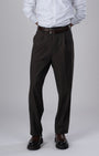 TAILORAEDGE Easy Iron Striped Relaxed Trousers In Brown