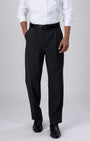 TAILORAEDGE Easy Iron Striped Relaxed Trousers In Dark Grey