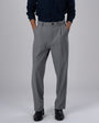 TAILORAEDGE Easy Iron Striped Relaxed Trousers In Light Grey