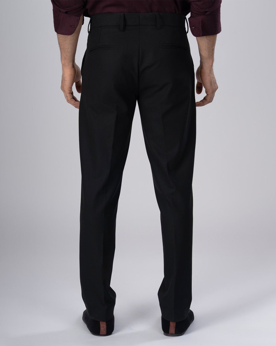 TAILORAEDGE Easy Iron Tailored Office Trousers In Black