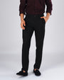 TAILORAEDGE Easy Iron Tailored Office Trousers In Black