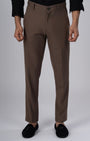 TAILORAEDGE Easy Iron Tailored Office Trousers In Cocoa
