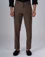 TAILORAEDGE Easy Iron Tailored Office Trousers In Cocoa