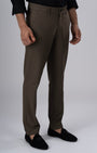 TAILORAEDGE Easy Iron Tailored Office Trousers In Fur Brown