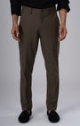TAILORAEDGE Easy Iron Tailored Office Trousers In Fur Brown