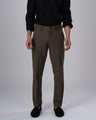 TAILORAEDGE Easy Iron Tailored Office Trousers In Fur Brown