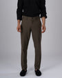 TAILORAEDGE Easy Iron Tailored Office Trousers In Fur Brown