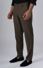TAILORAEDGE Easy Iron Tailored Office Trousers In Fur Brown
