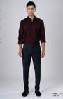 TAILORAEDGE Easy Iron Tailored Office Trousers In Navy