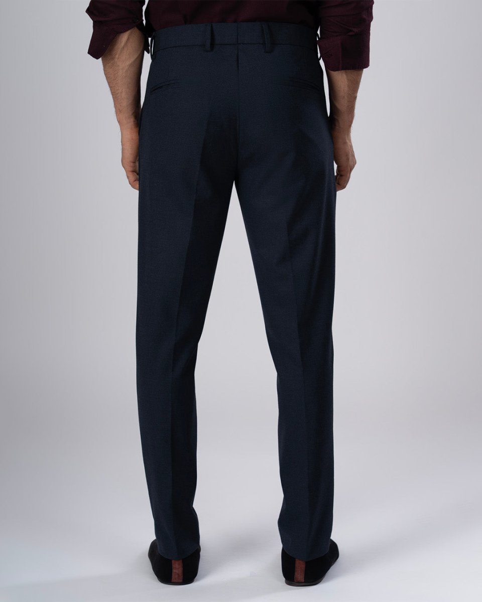 TAILORAEDGE Easy Iron Tailored Office Trousers In Navy