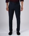 TAILORAEDGE Easy Iron Tailored Office Trousers In Navy