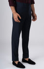 TAILORAEDGE Easy Iron Tailored Office Trousers In Navy