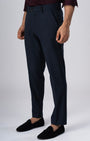 TAILORAEDGE Easy Iron Tailored Office Trousers In Navy