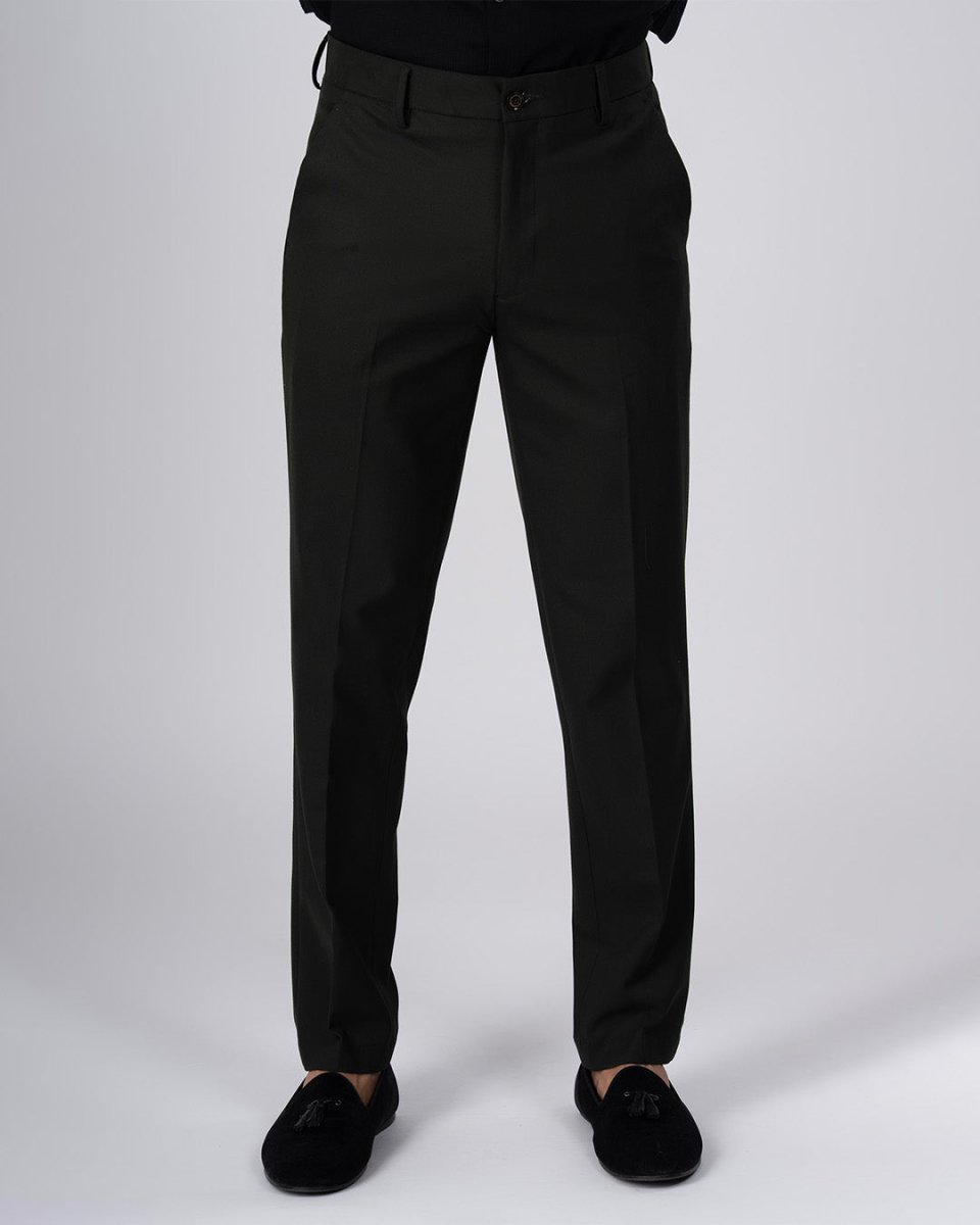 TAILORAEDGE Easy Iron Tailored Office Trousers In Olive