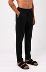 TAILORAEDGE Easy Iron Textured Flexiwaist Tailored Trouser In Black