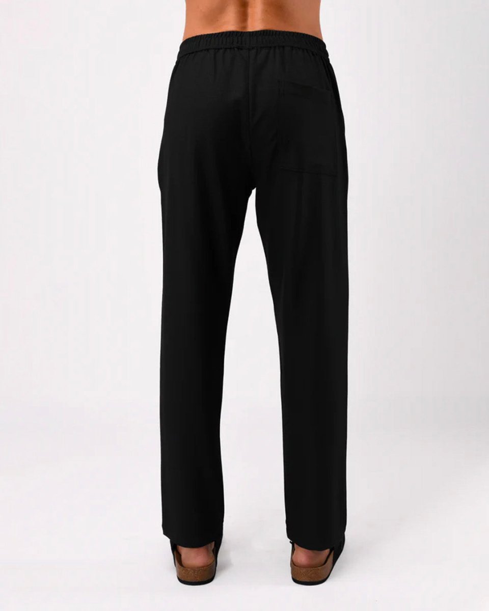 TAILORAEDGE Easy Iron Textured Flexiwaist Tailored Trouser In Black