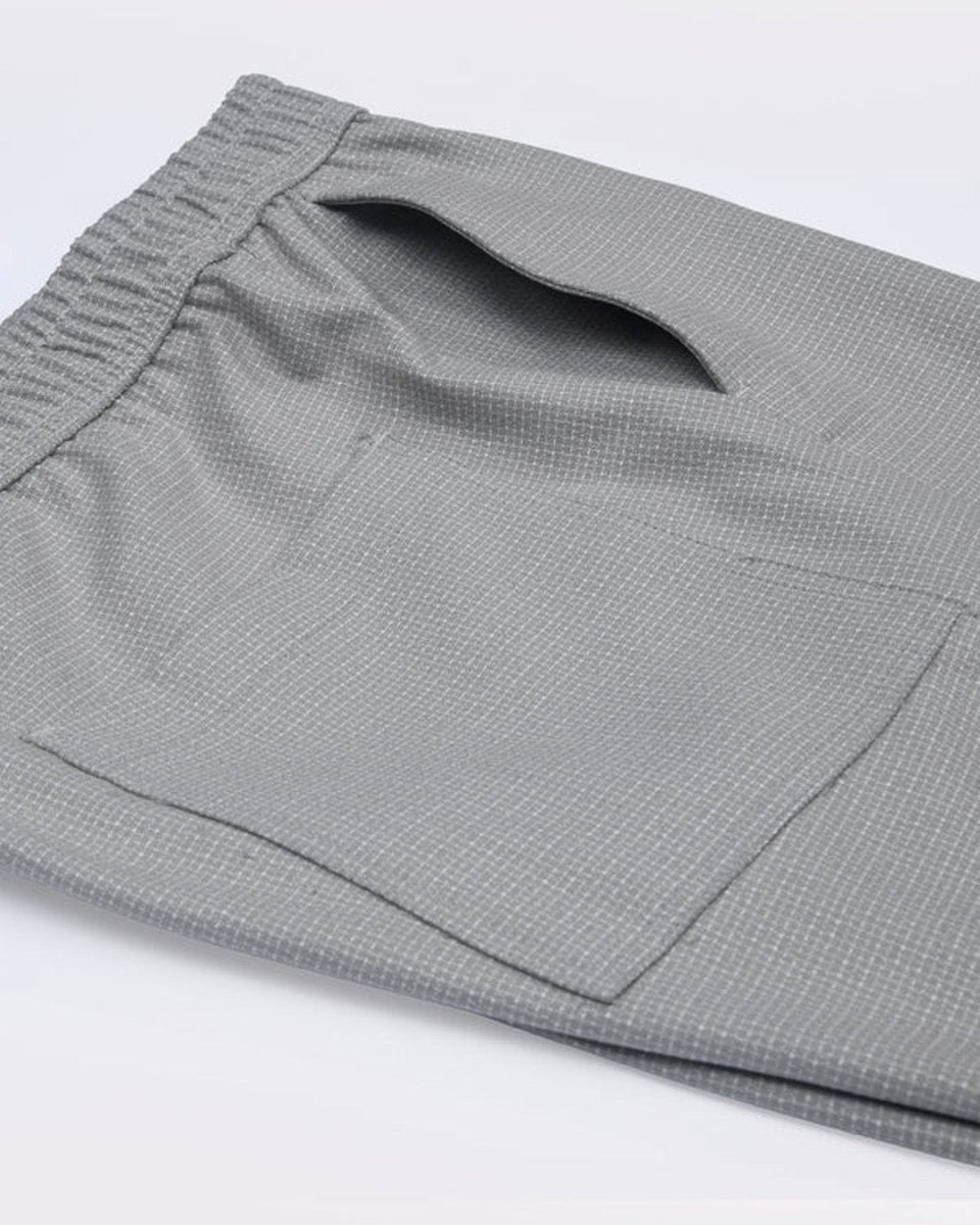 TAILORAEDGE Easy Iron Textured Flexiwaist Tailored Trouser In Grey