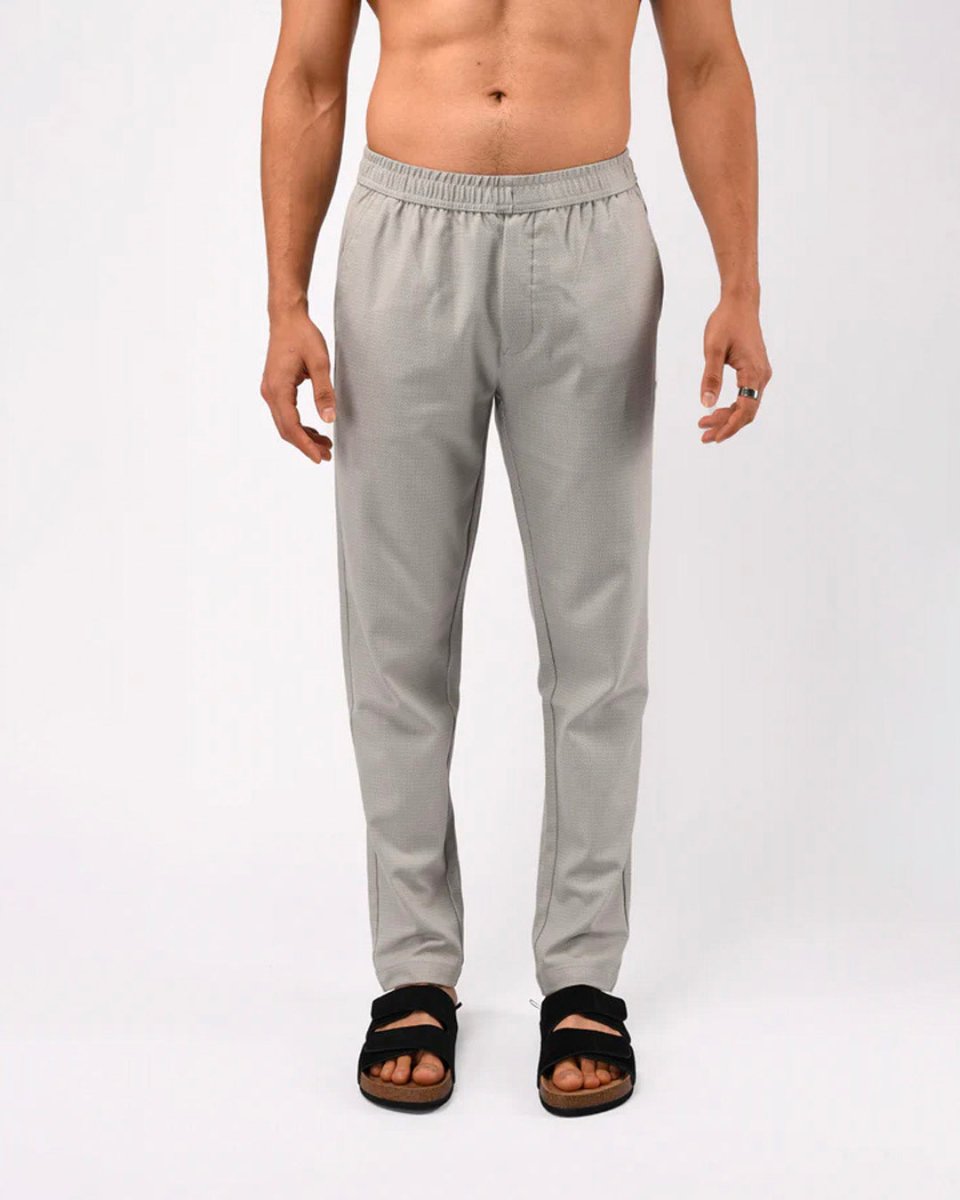 TAILORAEDGE Easy Iron Textured Flexiwaist Tailored Trouser In Grey