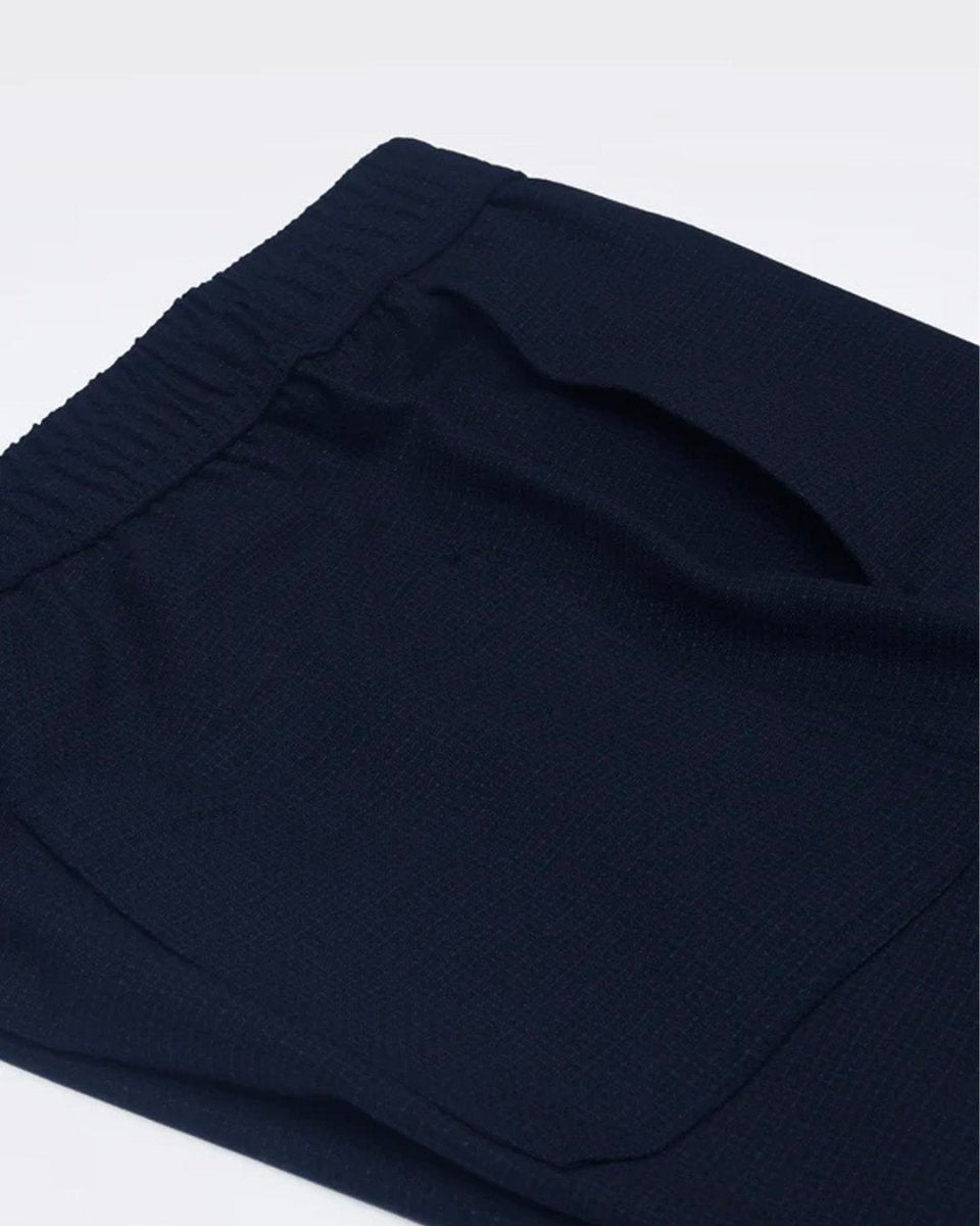 TAILORAEDGE Easy Iron Textured Flexiwaist Tailored Trouser In Navy