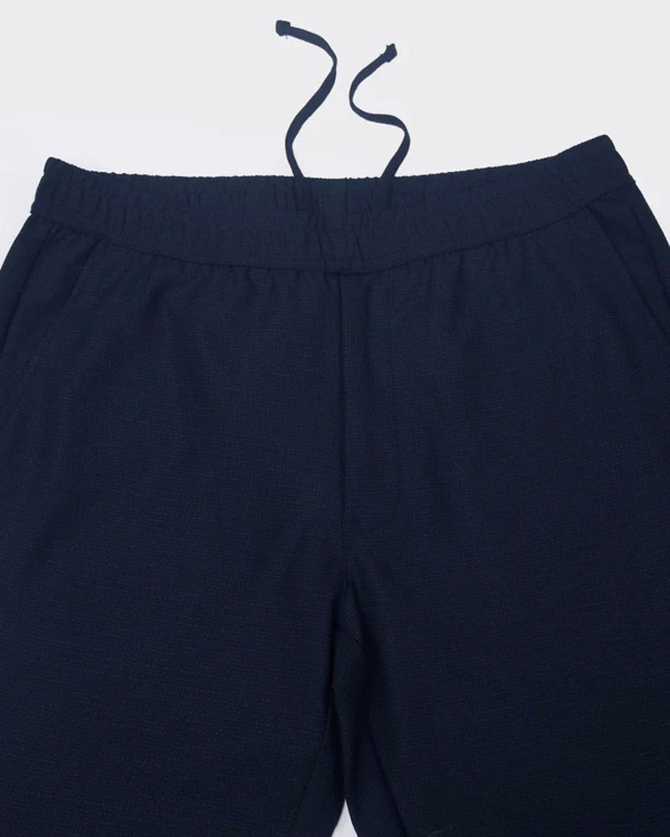 TAILORAEDGE Easy Iron Textured Flexiwaist Tailored Trouser In Navy