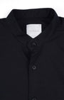 TAILORAEDGE Easy Iron Textured Mandarin Shirt In Black
