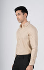 TAILORAEDGE Easy Iron Textured Shirt In Beige