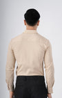 TAILORAEDGE Easy Iron Textured Shirt In Beige