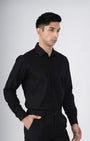 TAILORAEDGE Easy Iron Textured Shirt In Black