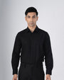 TAILORAEDGE Easy Iron Textured Shirt In Black