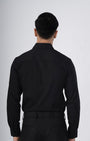 TAILORAEDGE Easy Iron Textured Shirt In Black