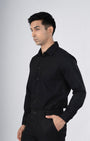 TAILORAEDGE Easy Iron Textured Shirt In Black