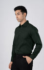 TAILORAEDGE Easy Iron Textured Shirt In Olive