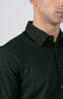 TAILORAEDGE Easy Iron Textured Shirt In Olive