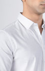 TAILORAEDGE Easy Iron Textured Shirt In White